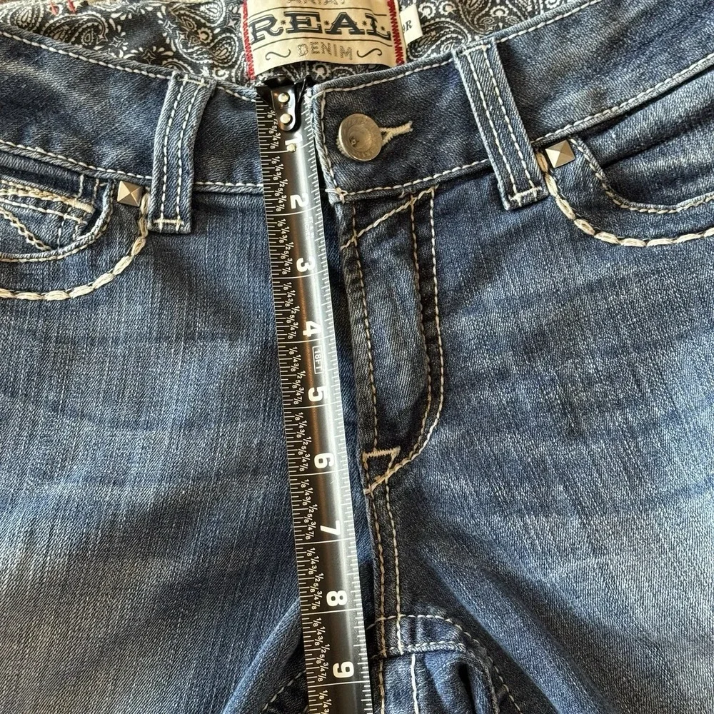 Ariat REAL Denim Bermuda Shorts Womens 29R Western Studded Stretch Denim